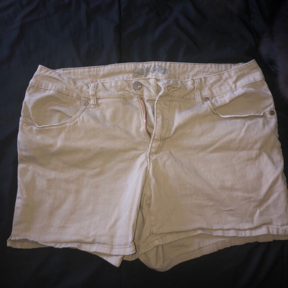 tan faded glory high waisted shorts size 10